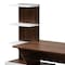 Baxton Studio Tobias Mid-Century Two-Tone White and Walnut Brown Finished Wood Storage Computer Desk with Shelves 181-11692-Zoro - alternate 3